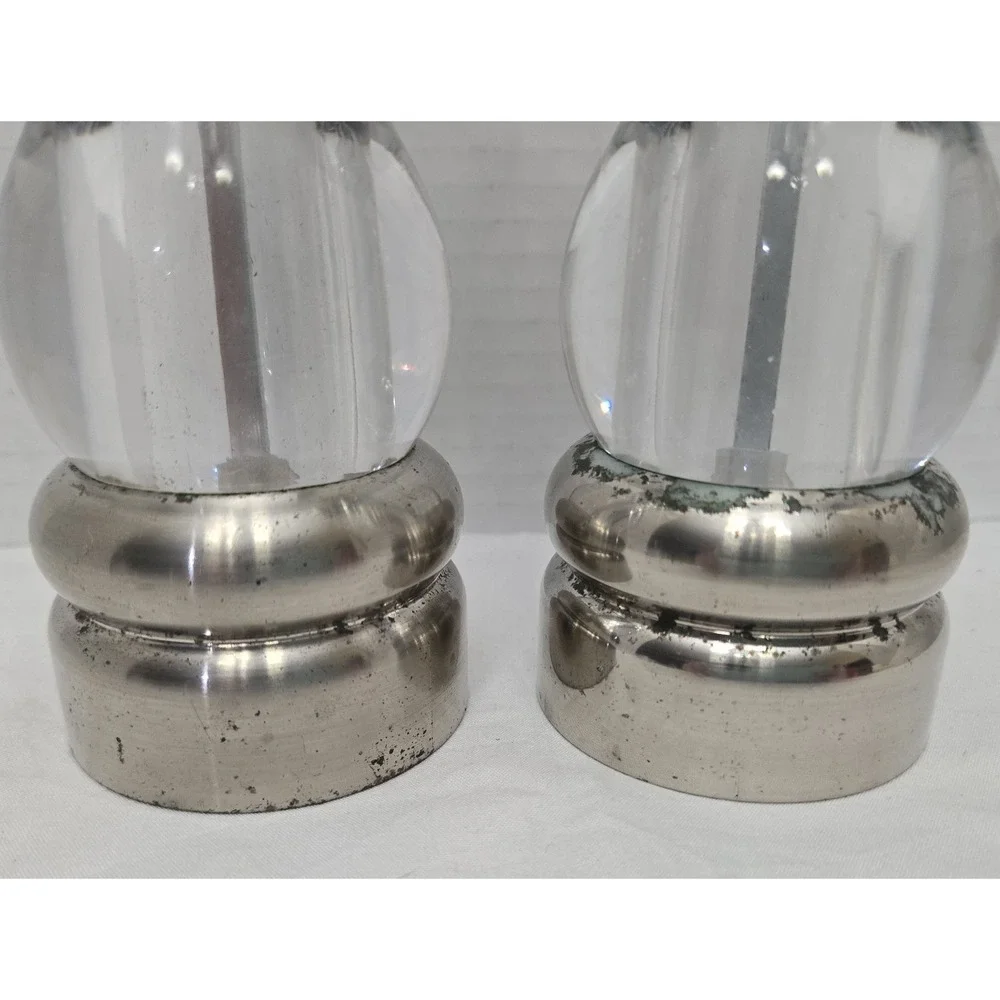 Vtg Olde Thompson Acrylic Salt Shaker/Pepper Mill, 8 Inch, See Descript - As Is